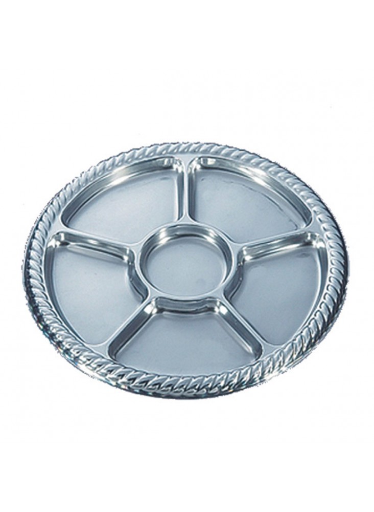 Cm Silver Pet Foodservice, Round Serving Tray Big Wheels